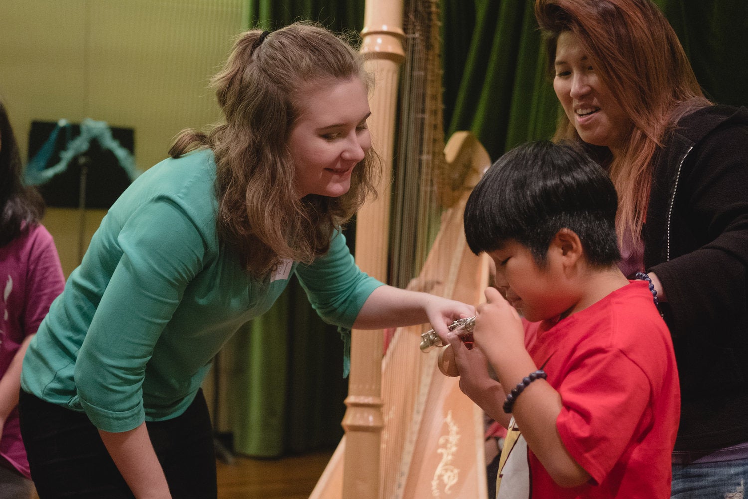 The children got to experience and explore the musical instruments for themselves.